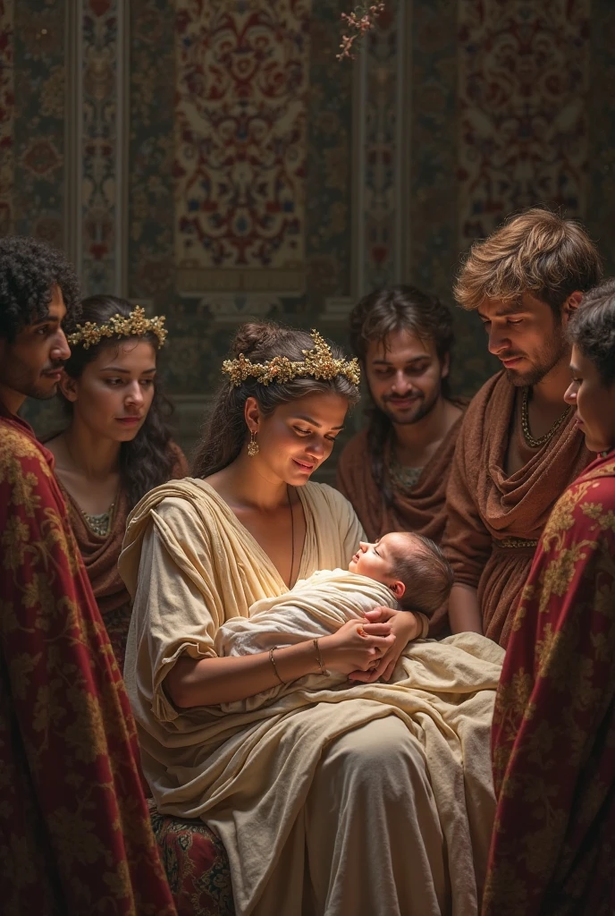 create: "NON-YOUTUBE VIDEO LAYER" 
 a man named king david who was red-haired, with your baby in your arms, along with your beautiful wife at the palace
