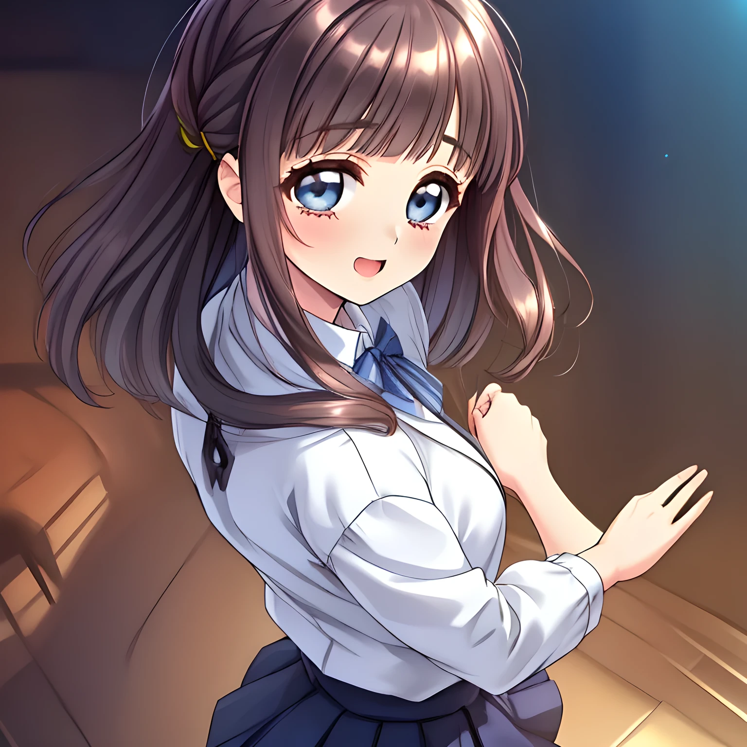 (highest quality, masterpiece:1.2), highest quality, High resolution, 1080p, 8K, (Some Too beautiful noble bewitching succubus teachers are teaching for me to cling and stick her back and leading me forcibly into a dark deep evil deep downstairs, (intelligent and perfectly balanced slender beautiful style), (neat & clean, strong charm, cutely tilted head, fluttering: 1.5), (Too noble beautiful heroine), ((neat innocent ears)), ((white smart face)): 1.2), (Too beautiful fascinating shiny (double-lidded) (thin (deep blue eyes)), ((deep upper girly eyelid)), laughing with detailed clearly: 1.5), ((amazingly beautiful ((short bobbed)) neat black wavy hair : 1.5)), (slender, small grown intelligent face: 1.5), (dark blue school blazer, evil golden emblem, pleats skirt, school neck bow-tie: 1.5), (classic school's entrance background: 1.2), (too beautiful noble rich neat and clean atmosphere: 2.0), (They are showing their back like leading me: 2), (noble laughter, LOL, laughing at me: 1.8), (The lady knows well about the viewer's super fetishism for school uniforms, and satisfies it completely in the viewer's lewd dream: 1.7), (The viewer is impossible to escape from her beauty: 1.5), (Everything is organized to have strong effect of hypnosis for the viewer to fall into happiest allusion connected with many beautiful girls: 1.5), (The viewer must be transferred to the world of only beautiful girls right now when he sees the eyes of girls in this picture: 2), (many too beautiful teachers are teaching how to stick my one clinging their back and go downstairs into the world of pleasure deeply in a fastest way, ridicule at me, toying my one to engrave lot of extra-ordinary pleasure!!: 2)