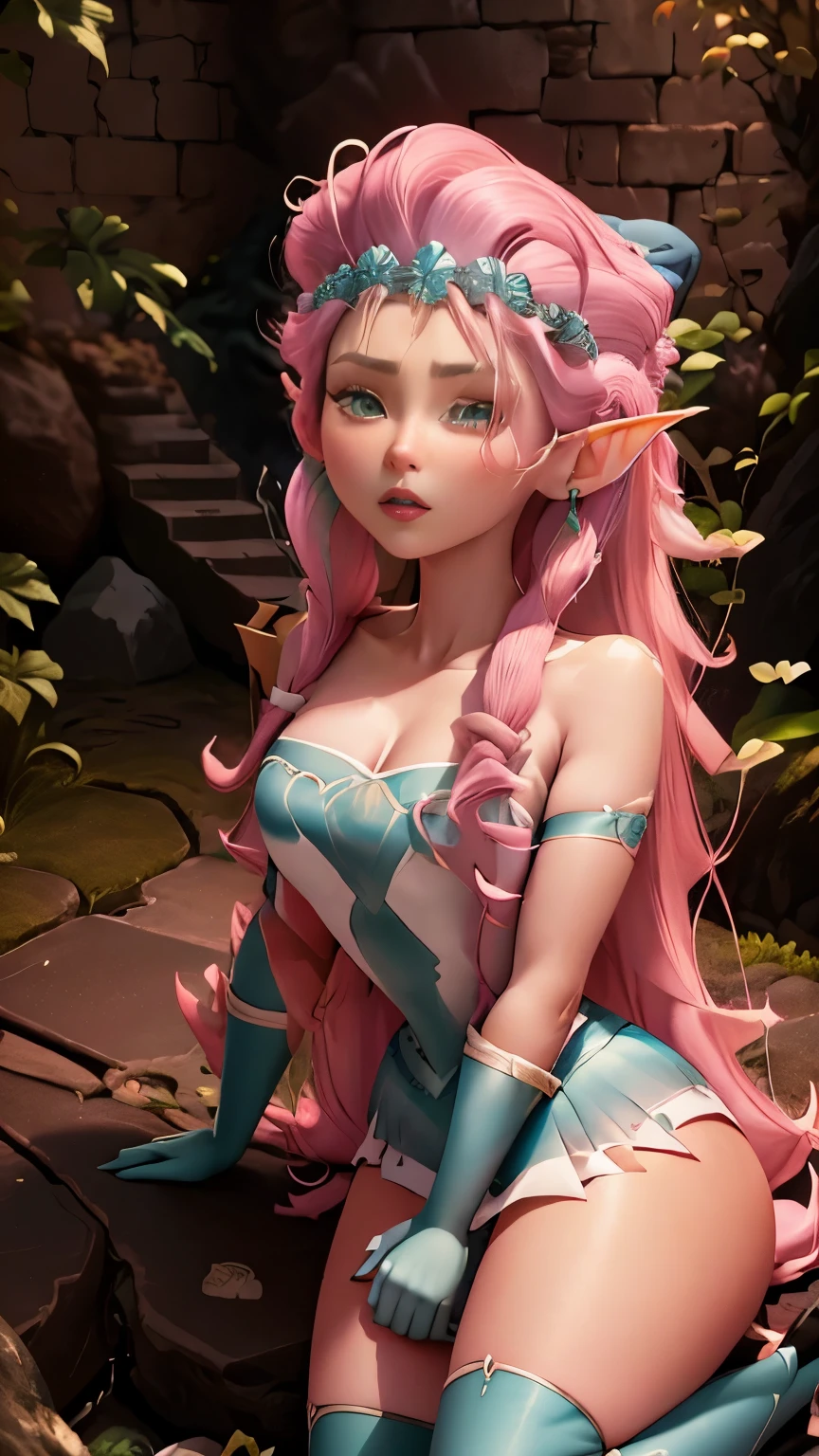 Elfgirl (rose quartz SU-elsa frozen Disney Tinker waifu mezclando modelos .) (ultra fUSION of white and pink hair) Highly detailed CG unity 8k wallpaper, style shot, complex, High detail, dramatic, highest quality movie still image, Very detailed, masterpiece, Best Quality, character design, elsa, elsa from frozen,fusión Diamante Rosa (( dark style)), realistic and ultra detailed rendering style, natural light, sharp character design, (hard focus, 8k), (((Natural skin texture))), 8k textures, soft cinematic lighting, Adobe Lightroom, dark room, HdR, sophisticated, elegant, rich detail, Sharp focus appearance) )), calming tones, frenesí de detalles, intricate detail, Super detail, low contrast, Soft film Lighting, Muted colors, Exposure Mix, HdR, Desteñir, 35mm, f/1.4, THEY ARE LIKE THIS, f16, 25 sec.