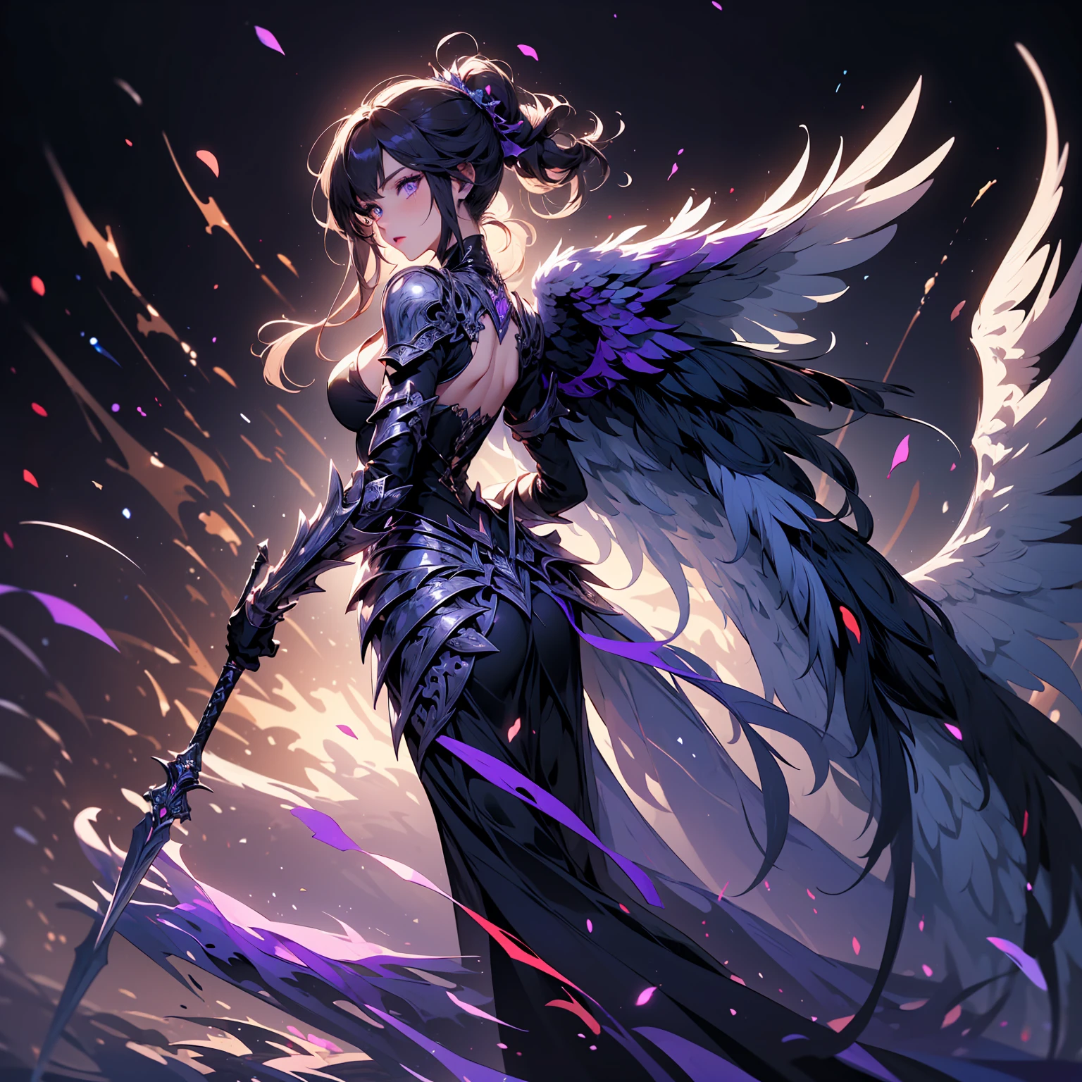 elegant female fallen angel