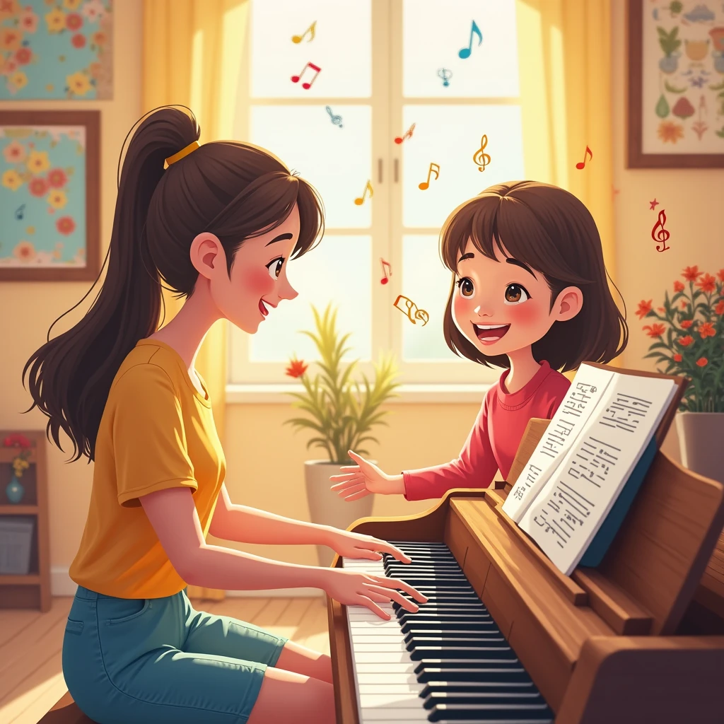 girl Female teacher Piano Lessons Piano Lessons fun