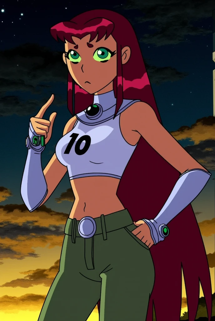 Starfire - Big Breasted Teen Titans In Bikini Setting A Car On Fire With Her Power