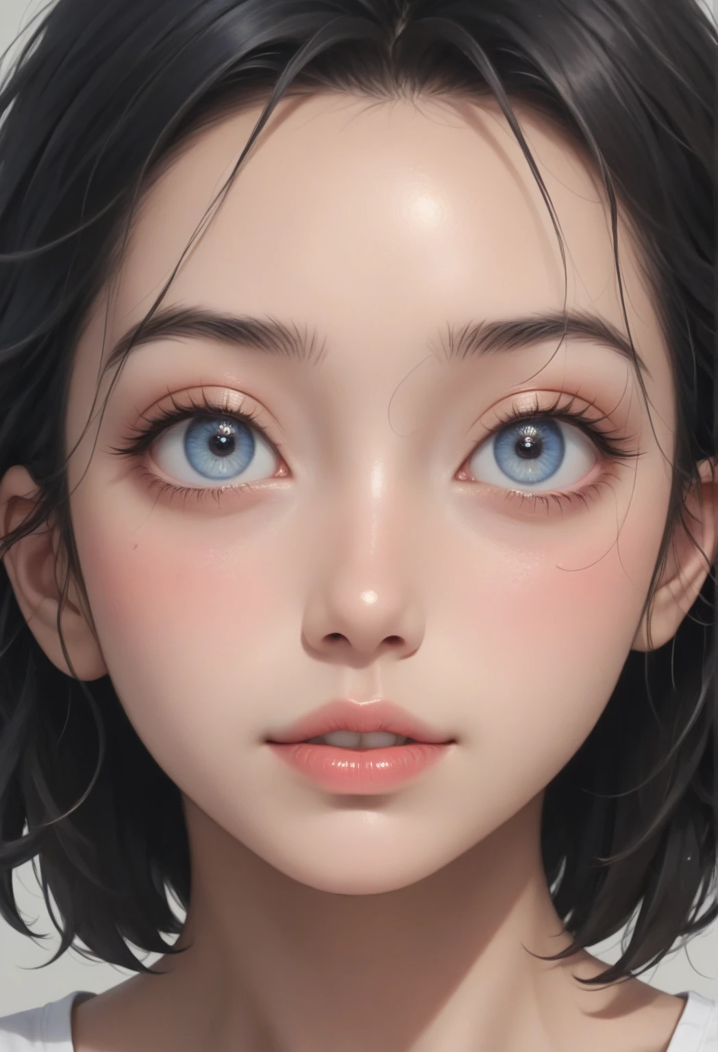 short hairと白のシャツ, short hair, 前髪のあるshort hair, Woman with pretty face, Cute little face in a portrait, French Bob, White skin!!, 短い茶色の髪とBig eyes, Soft Portrait Shot 8k, Beautiful light、Big eyes, Beautiful girl, Young girl with bob cut, Full Shot,Best image quality, Tabletop, Leonardo da Vinci's Notebooks Da Vinci, Leonardo da Vinci's manuscript in the background,Swimwear,show off your thin legs,