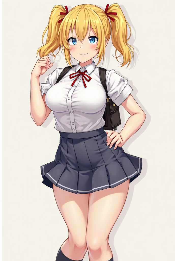 ((medium breasts)), ((erotic, sexy)), 28 year old student in shirt, blonde, (dressed as a cheerleader, on the street), beautiful detailed eyes, light face, ((Full body photo)), (Pigtails), shapely ass, wears glasses,