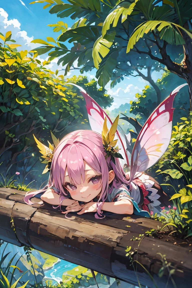  Make a picture where a fairy is getting tied up by a female thief in the woods,  bound