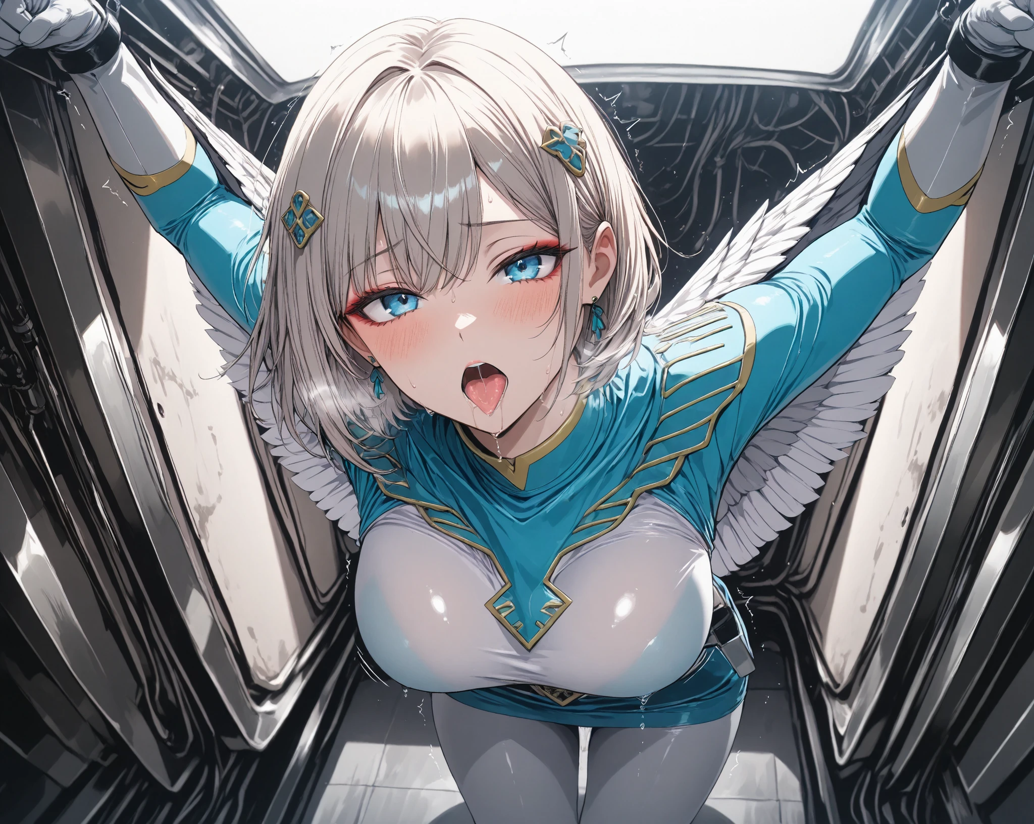 ((Seductive lady:1.3, solo:1.5))、((fusion of swallow and lady:1.4))、((Winged On the back:2))、((feathers))、((Open crotch:1.3))、((dynamic angle:1.2))、((Flying in the sky:2))、((blue sky background:2))、((full body))、looking down at viewer、((underboob:1.3))、((Glossy realistic skin texture))、((shiny skin))、((Meticulously drawn hands:1.2))、perfect anatomy、masterpiece, ultra-detailliert, 8k, hiquality, Top image quality, Smooth texture、watercolor