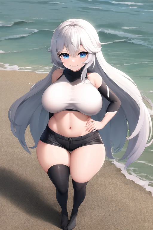 A woman in a bikini and cat ears is standing on the beach, Marisa Kirisame, menina anime sedutora, kantai collection style, Estilo de pista Azur, anime melhor garota, Do videogame Azur Lane, mulher bonita sedutora do anime, roupa de banho, menina anime loira com cabelo longo, deusa anime, menina anime bonita, em uma praia ensolarada, menina anime atraente.