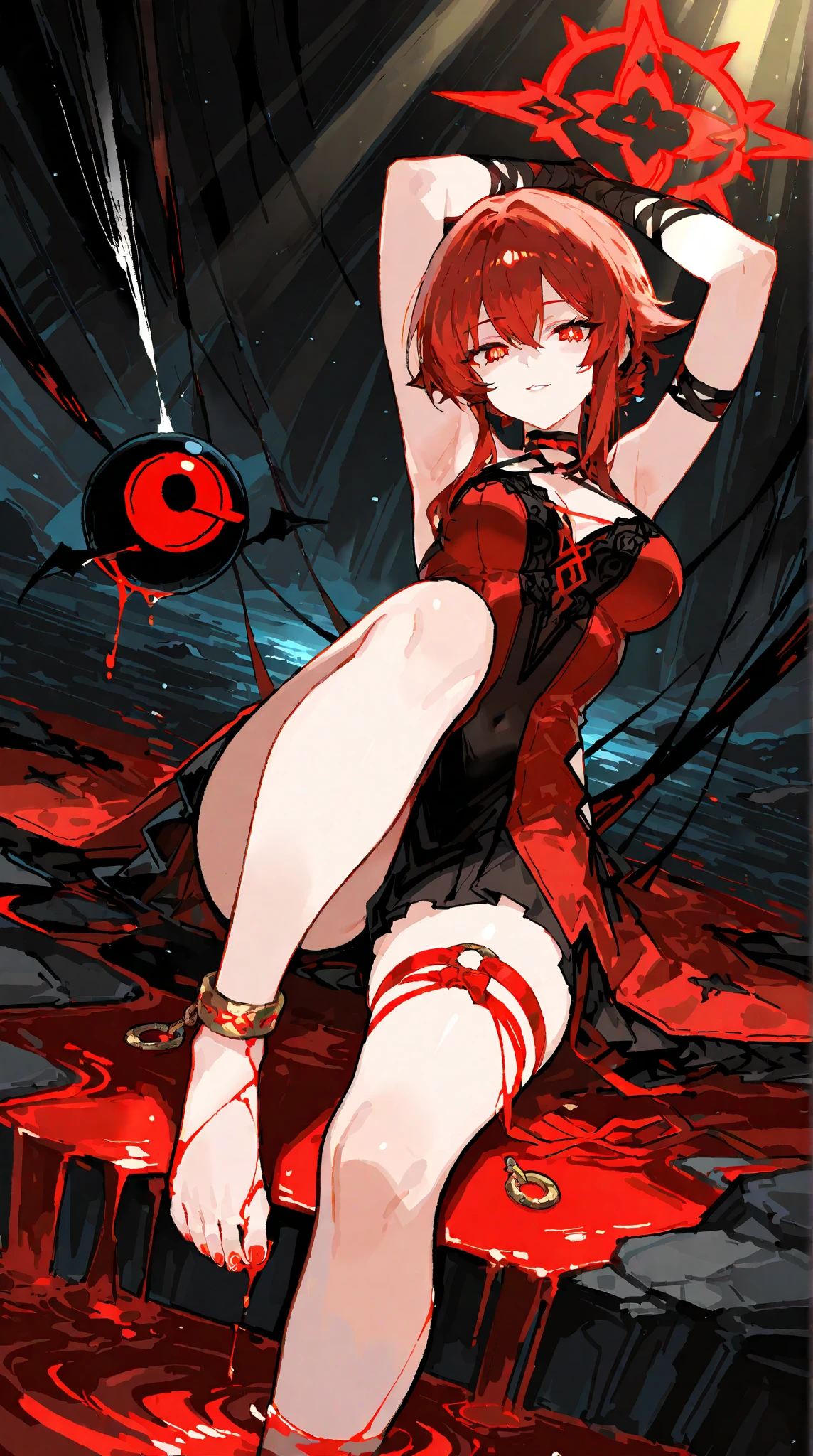 trending on artstation, 8k resolution, highly detailed, anatomically correct, sharp image, digital painting, concept art, trending on pixiv, (silly sweaty ahegao) red short hair.