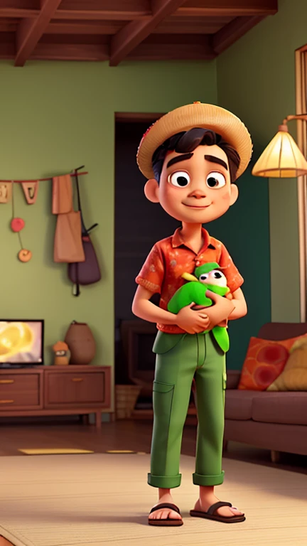 Menino 5 anos, colete laranja, capacete vermelho, Disney pixar