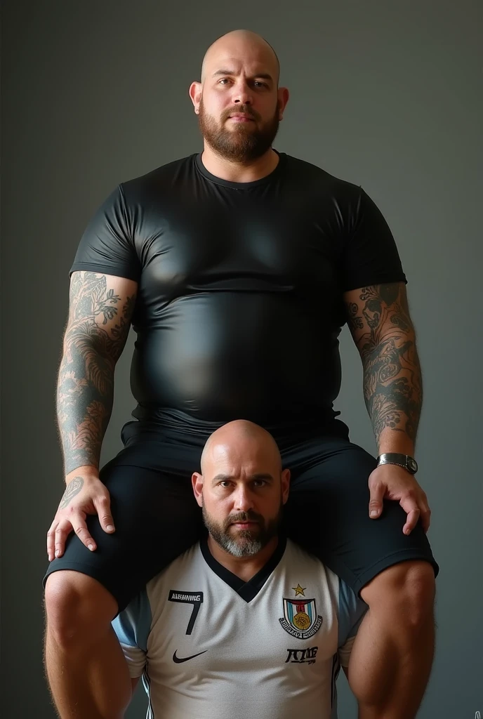full view full body, 2 different blond European male bodybuilders with undercut cut, extremely bloated and excessively swollen with muscle and fat like two big and fat obese gorets force-fed, their over-inflated muscles resembling buoys, there are a lot of gold rings, bracelets and necklaces, wear white lycra suits and white socks, no shoes, they roll and crawl on the ground in the mud, cannot getting up, looking desperate, in the evening, in a swamp, you can see their socks