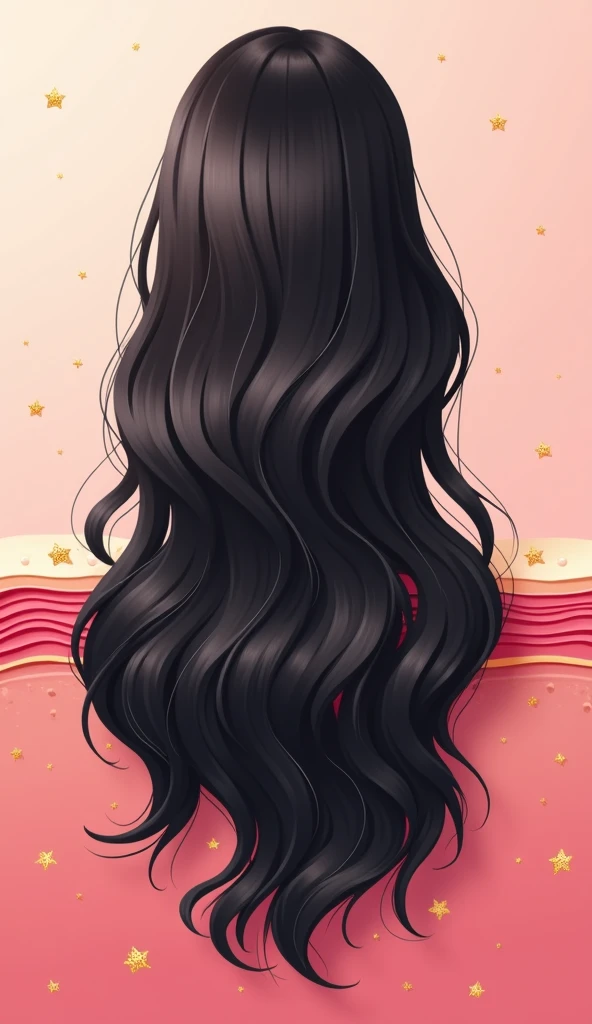 Simple logo for women&#39;s shampoo label, with beautiful black hair