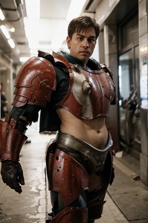 Male Knight, shelmet  , naked man , no pants, Black knight , slightly convex, convex, bump, article,  , Standing, stands, Hands Behind Your Back , bump, Closed helmet, naked torso , brawn , slender shoulders, bulges between legs, guy in gray shorts , hands at side, Tired ,  Shoulders, inflated torso , in full height, naked torso , convex , panties up to thighs,
