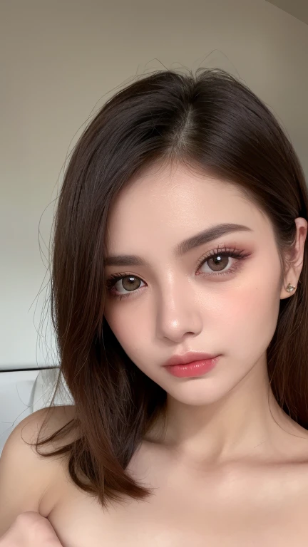 (best quality,4k,8k,highres,masterpiece:1.2),ultra-detailed,(realistic,photorealistic,photo-realistic:1.37),detailed eyes, detailed lips, exotic beauty, stunning features, dark hair, flawless skin, expressive eyes, radiant smile, traditional Indian jewelry, elaborate nose ring, intricate henna design, warm color palette, soft lighting, traditional Indian attire, close-up view of face. naked big breast, big nipples, latina style makeup hot red lipstick wow face, cleavage