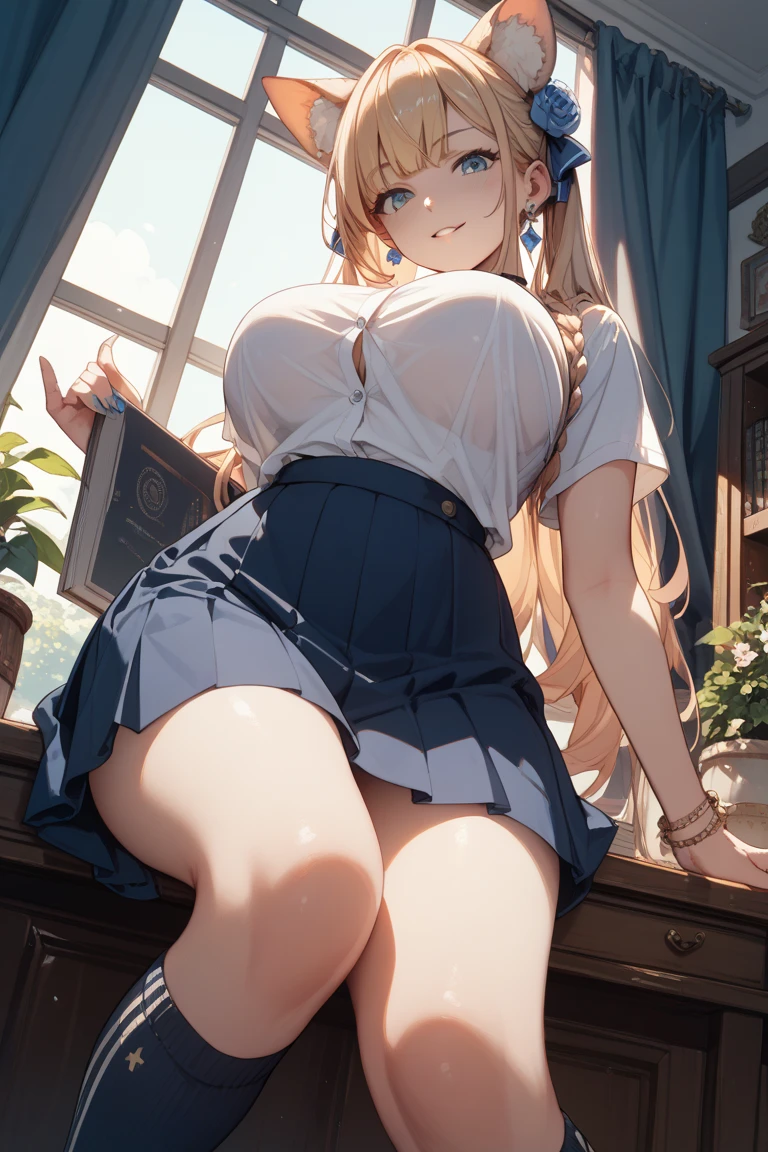 masterpiece, top-quality, 1girl in,Fluffy skirt、Raw feet、atlibrary、big breast beauty、I'm showing my pants、bra very、alice in the wonderland