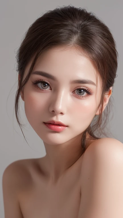 (8k, 4k, best quality, highres:1.2), (masterpiece, realistic, photo realistic:1.37), 1girl, solo, Japanese girl, beautiful face, glossy lips, (detailed eyes, looking at viewer, fair skin, white skin:1.5), fine complexion, upper body, medium breasts