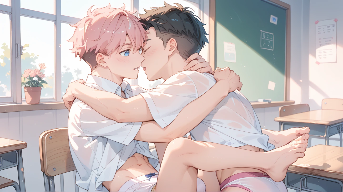 score_9, score_8_up, score_7_up, source_anime, (2 femboys), bulge, femboy, 2 twinks, fate, small erection bulge, shota, , young, very young, presenting, ((shota)), grinning, feminine, girly hips, slender waist, girly, small penis, small balls, nude, soft and feminine body, smooth flat chest, slender, cute, hourglass figure, otoko no ko, girly, feminine,young, pretty, pert butt, full asscheeks, nudes, buttcheeks, spoken heart, bending forward, pert butt, blush, cute bedroom, white curtains, anal, sex, (sex from behind), (view from side), girly boys, motion lines, anal sex, thrusting, (motion lines), thrusting, (2 femboys), (nude), 2 feminine boys fucking, (girly boys), wet tongue, enjoying anal,