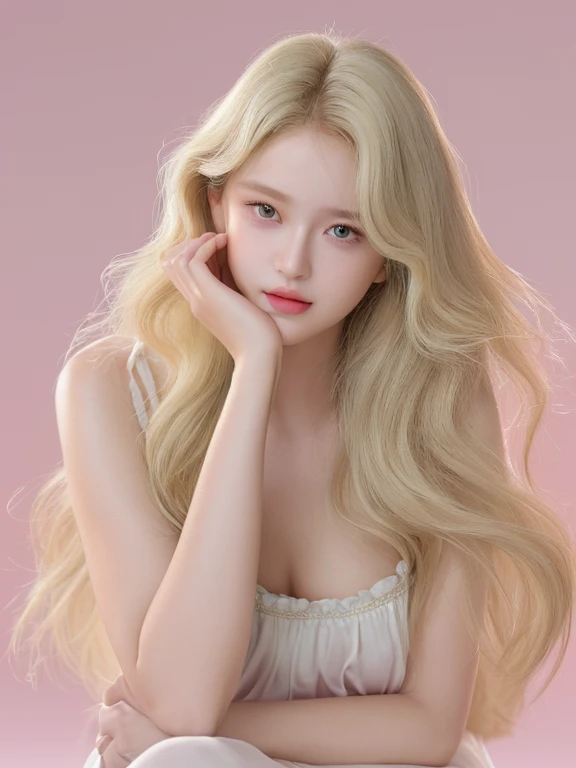 Photo of a 17-year-old European girl, raw, Beautiful woman, (Extra long wavy blonde hair), ((Portrait)), ((Detailed face:1.2)), ((detailed facial features)), (finely detailed skin), pale skin, Naked, Wrapped in a sheet, Bedroom environment, lying on bed, (cold color), moist, moist, Reflectors, (masutepiece) (perfectly proportions)(photos realistic)(Best Quality) (Detailed) photographed in a Canon EOS R5, 50mm Lens, F/2.8, nffsw, (8K) (Wallpaper) (Cinematic lighting) (Dramatic Lighting) (Sharp Focus) (Convoluted) Fashion, From  above