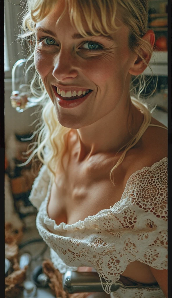 1 very slim tight 1 teenager rich preppy bride girl , very tall slim waist, looking at viewer, wearing sexy white bridal lace top and lace stockings , big tits push up , very skinny  slim waist navel piercing, navel jewellery, toned abs, teenager blond, bare colossal cleavage, necklace, , sexual facial expression, Long platinum blond hair braided ponytail tiara and bridal veil, smiling innocent teenager face, freckles, 8K RAW photo. Fucking a cock really hard cum dripping, Fucking a cock like a bimbo cum dripping, Fucking very hard, satisfied eyes, ecstatic, euphoric, blissful, overjoyed, elated facial expression, NSFW, leaning forward on her knees, side view