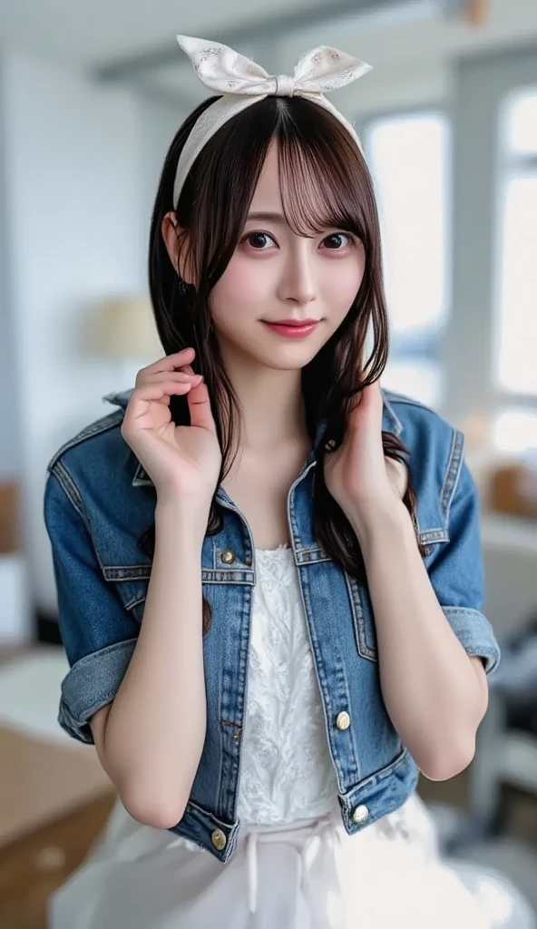 (masterpiece:1.2,Highest quality),Blur the background,1 female college student,((Cute casual clothes)),((Gravure pose)),((Beautiful Eyes)),Blushed,Healthy Skin,(smile),(Date in Shinjuku),8K resolution