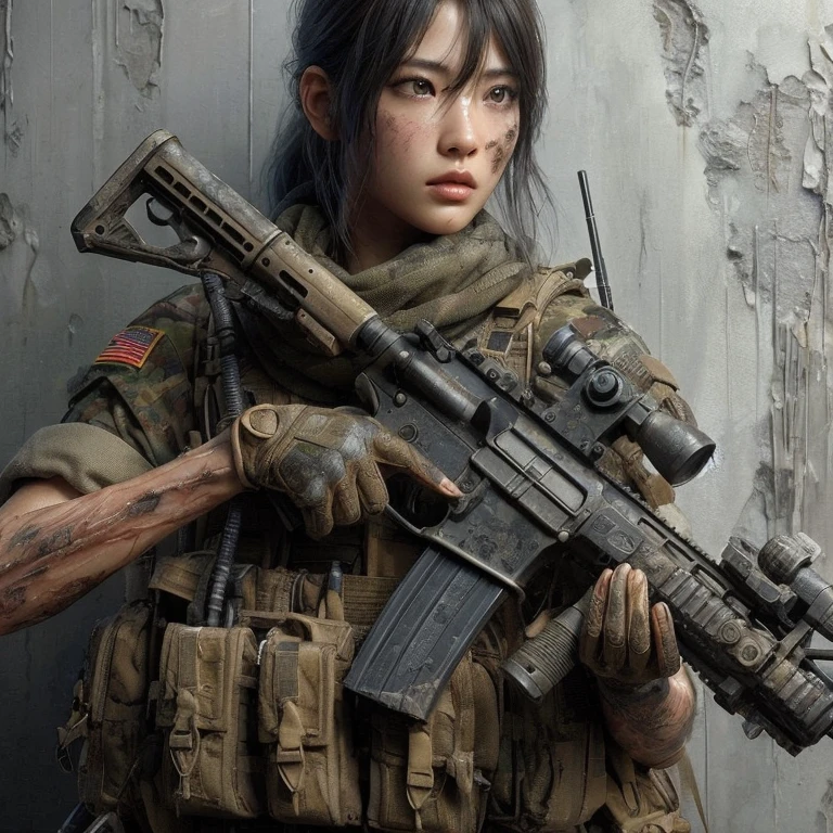 A mercenary girl who remains vigilant even when covered in wounds