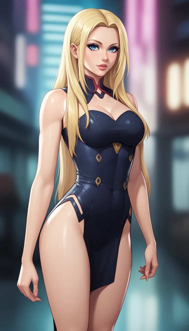 Highest quality, Great quality, 16K, Unbelievably absurd, Very detailed, 2.5D, delicate and dynamic, (Makoto Kino), Small face, Very delicate look, Delicate eye depiction, Very Fine Hair, (1 female), erotic, Sexy Woman, Muscular, 制服を着たSexy Woman警察官, Police hat,The background is a town alley, height: 175cm, Light brown long hair,ponytail、 Sexy long legs, Shine,1990s \(style\),、(F cup breasts)、expensive、Cinema Lighting, (完璧なShine肌:0.6),Always high quality CG Unity 8K wallpapers、Angry expression