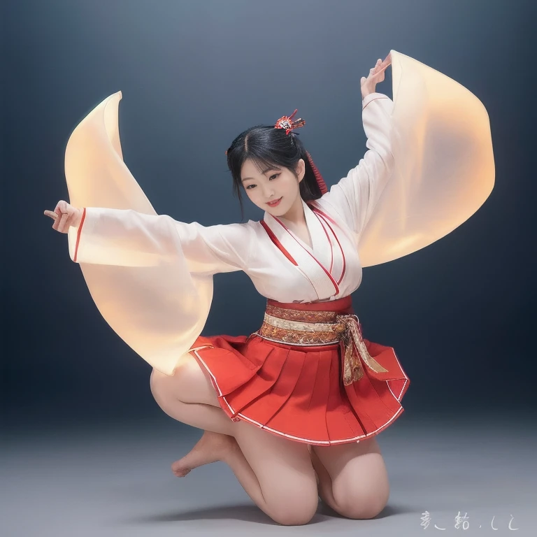 (full body:1.5),(1girl:1.3),(view the viewer:1.4),(anatomy correct:1.45),(Dance squatting under the huge waves:1.3),(very thick printed pantyhose:1.4),( Chinese woman Wear printed fantasy Traditional Japanese kimono set and uniform pointed high-heeled leather shoes :1.35), (Light particle effect:1.3),(In pink | amarelo | blue colors| green color |red color | white colors| black in color| purplish color| greys| Beige| Flesh color 1.4),(Glowing eyes:1.3),(Large amplitude action: 1.3),(Accurate and perfect face:1.4),hyper HD, Ray traching, reflective light,structurally correct, Award-Awarded, high detail, lighten shade contrast, Face lighting,cinmatic lighting, tmasterpiece, super detailing, high quality, high detail, best quality, 16k,High contrast,