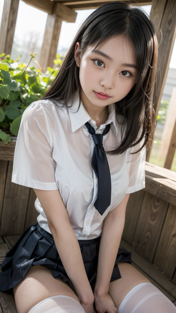 (((Japanese female elementary school student)))() ((((9-year-old girlole body写真 Full Shot Medium Hair A low ponytail (((((Dark, tanned skin)))))whole body Innocent (((((mesh)))))sweater Micro Mini Skirt cute Elementary school study room Shot from between the legs Spread your legs Spread your legs Visible through the gap(Panties)