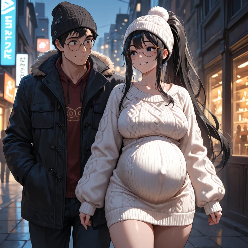 ((medium long shot)), ((2 shot)), ((lewd pregnant mother)), front view, front look, wearing coat but not buttoned, standing, walking, snowfall, 1 women and 1 boy holding hands , A women and 17 year old boys , feel cold, in the crowded park, at night, bandana, while using vibrator, while using vibe, hyperdetail background, , ((mature female)), ((puffy nipple)) , (( puffy vaginas)), detailed vaginas, cameltoe, , looking at viewer, nsfw, (highres, high quality:1.1), intricate details, cinematic lighting, women , (1milf:1.2), , shy look, embarrassed), ,((sexplay:1.2)), ,, cum on legs, cum on floor, absurdres, high res, ultrasharp, 8K, masterpiece, , thighs, breasts, huge breasts, cleavage, underboob, long hair, braid hair, naval, slave collar, thigh highs, lactation,, fishnet stokings, no bra,