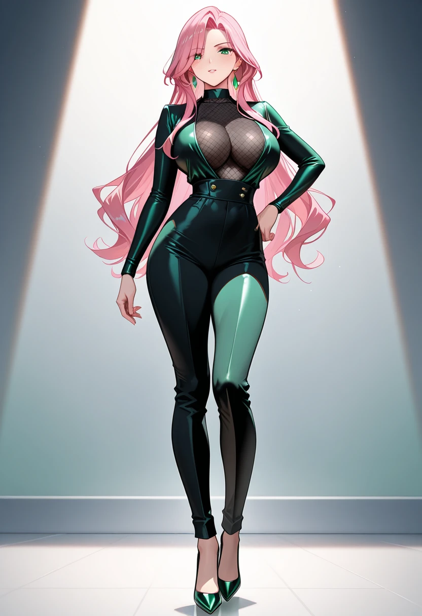 Ultra-realistic 8K CG，Flawless face，flawless perfection，，full bodyesbian，tightsuit，latex body suit，Standing on the ground，poster for，huge tit，Huge breasts，A sagging breast，long leges，Slim，being thin，tightsuit，super gigantic breasts，Swollen chest