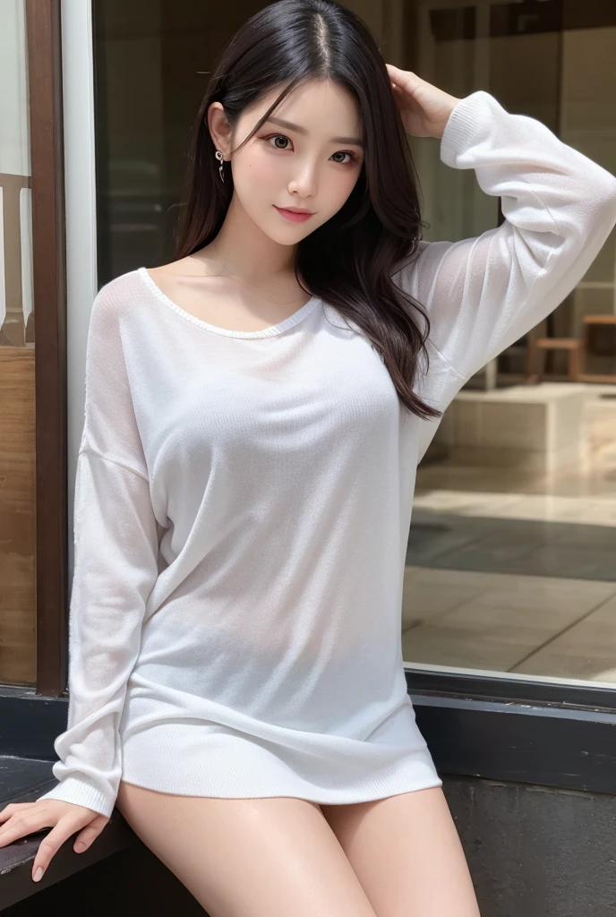 (full-body portraits:1.5),(1girll:1.3),(view the viewer:1.4),(anatomy correct:1.4),(White sweatshirt:1.2),(Black translucent pantyhose:1.3),(with tattoos:1.2),(wavy and long hair,Accurate and perfect face:1.3),(Slender and slender figure,Skinny,Skinny:1.2),(Smaller bust:1.3),(athletic sneakers:1.1),hyper HD, Ray traching, reflective light,structurally correct, Award-Awarded, High detail, Fade-in and fade-out shadow contrast, Face lighting ,Cinematic lighting, Masterpiece, super detailing, High quality, High detail, Best quality, 16k,High contrast