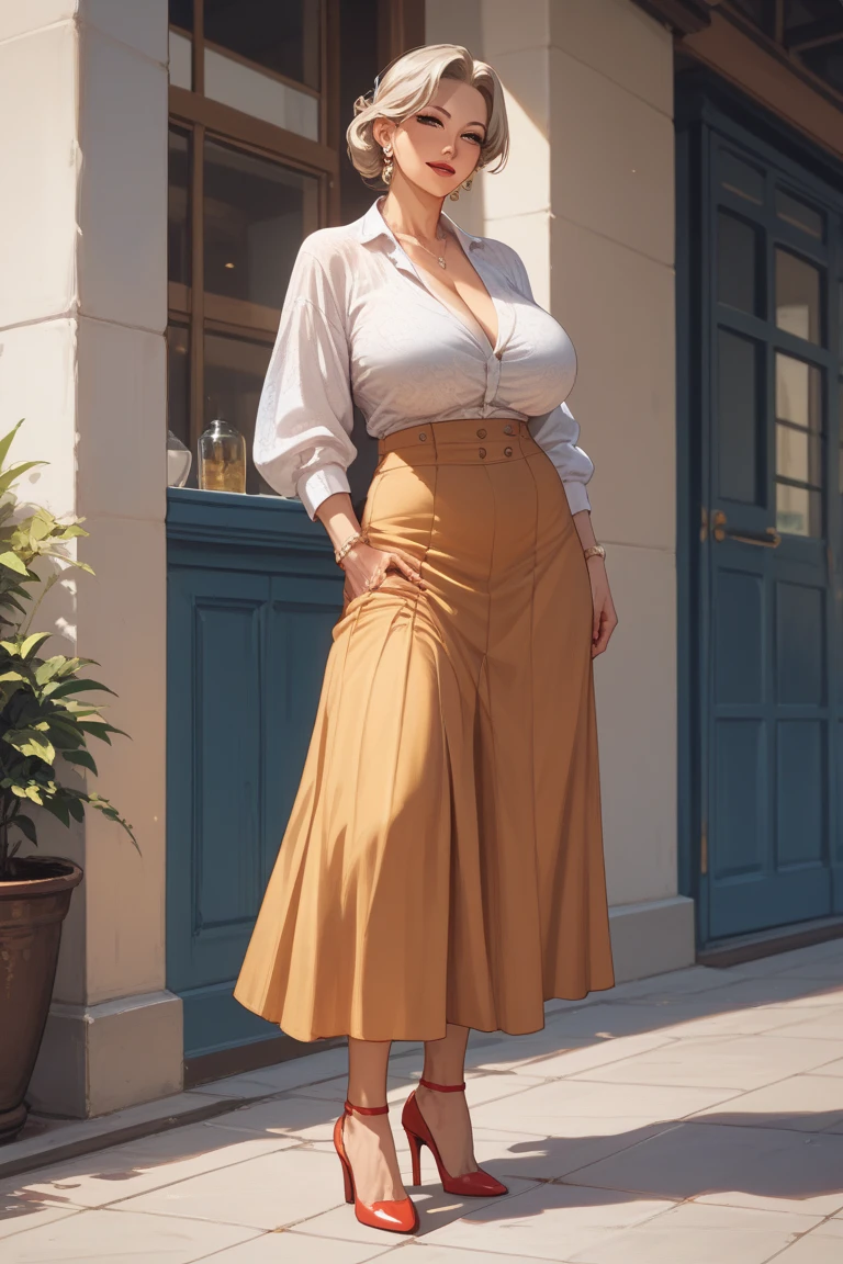 masterpiece, best quality, (realistic, photo-realistic:1.4), (RAW photo:1.2), extremely detailed CG unity 8k wallpaper, an extremely delicate and beautiful, amazing, finely detail, official art, absurdres, incredibly absurdres, huge filesize, ultra-detailed, extremely detailed, beautiful detailed girl, extremely detailed eyes and face, beautiful detailed eyes, light on face, 1girl, long hair, disheveled hair, ((long wavy hair)), solo, cute, looking at viewer, (perfect female figure), narrow waist, full body, huge breasts, standing, microskirt, miniskirt, plaid skirt, navel, midriff, sleeveless shirt, bare arms, bangs, school, classroom, ulzzang-6500-v1.1,