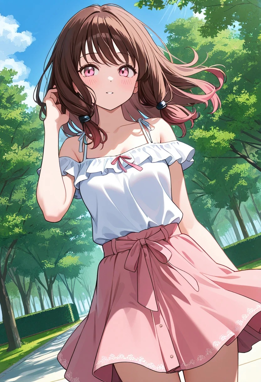 anime girl with long hair and a black dress posing for a picture, sayori, anime visual of a cute girl, anime moe artstyle, loli in dress, anime girl wearing a black dress, pretty anime girl, (anime girl), cute anime girl, cute anime waifu in a nice dress, attractive anime girl, beautiful anime girl, rin, smooth anime cg art
