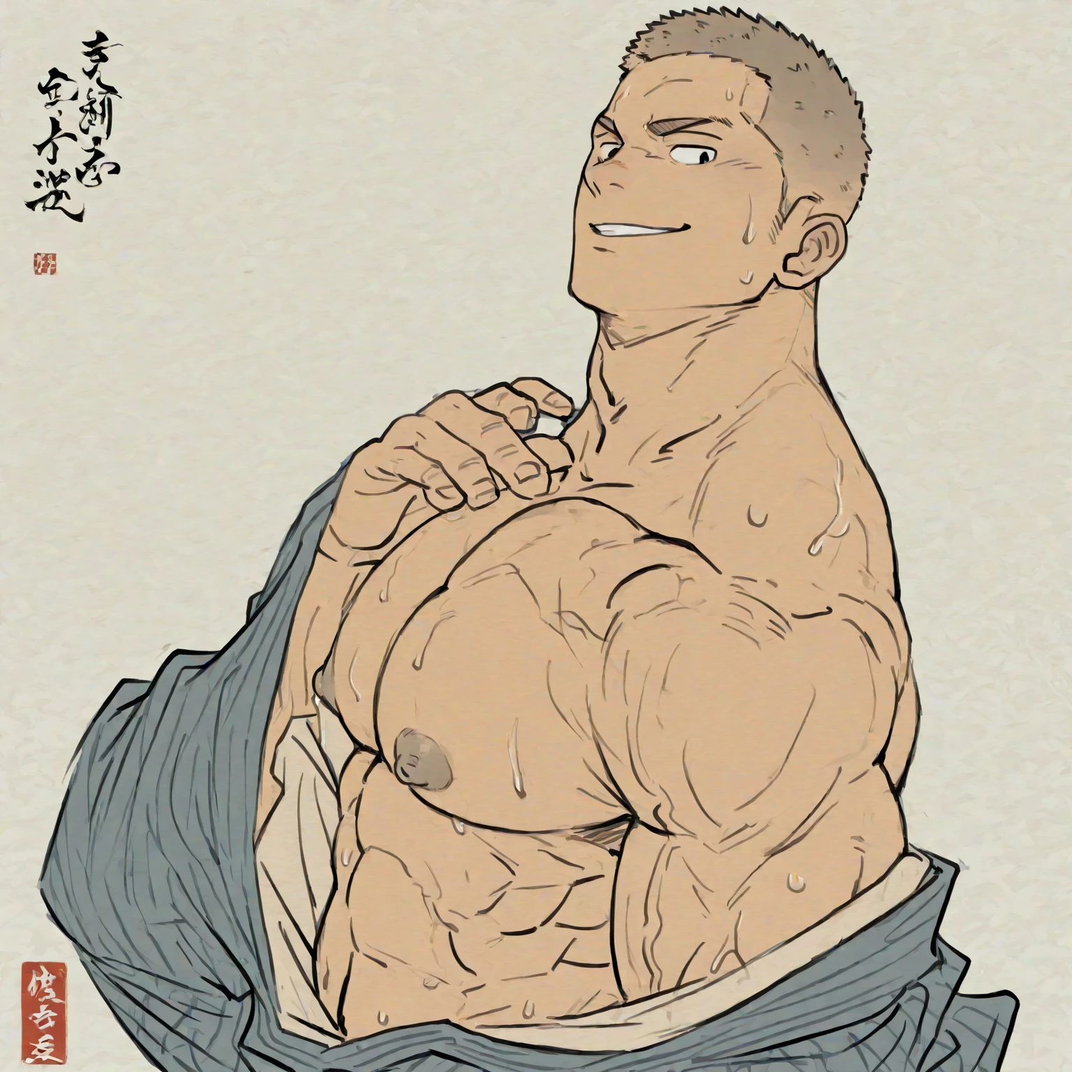 Shinzo Abe, older Japanese business man, balding, bald, round chubby face, fat, jolly, overweight, chubby, mid-50 business man, top balding, chubby, small, highly detailed, 4k, ((((nude)))), ((((((upper body portrait)))))), ((plain white background))
