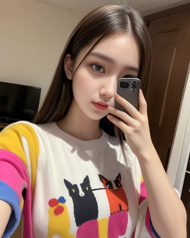 Pretty woman with slim figure: 1.4, (brown hair, medium breasts: 1.3), off-the-shoulder cropped top: 1.3, sofa, ultra-detailed face, detailed eyes, double eyelids , delicate facial features, mobile phone, holding, holding phone, skirt, smartphone, squat, street, wall, alley, outdoor, night, 8K, best quality, masterpiece, super high resolution, (realism: 1.4)