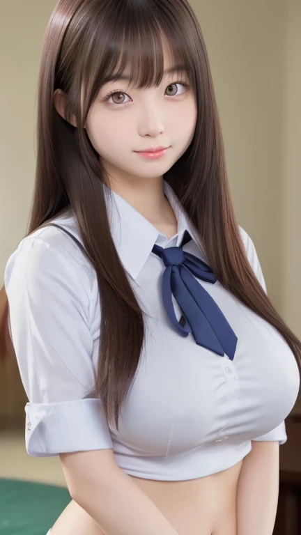 She raised her arms and exposed her big tits right in front of me.、Unbuttoned school shirt and tie 1、Close up of nipples、Hot sex with naked girls:1.6、Twin tails、Nipples in detail、A sparkling smile