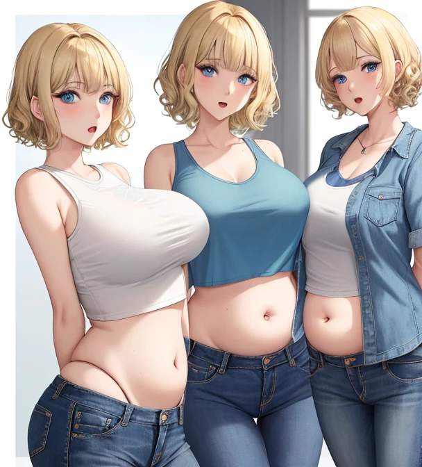girl, solo, full body, from head to toe, standing, (Huge_Breasts:1.3), beautiful body, perfect body, nice body,

((Character Design Sheet:1.7, character reference sheet:1.7,)),

mahiru shiina, bangs, blonde hair, brown hair, (yellow eyes:1.3),
long hair, shirt, sidelocks, dolphin shorts, hair bun, single hair bun, yellow shirt, dolphin shorts,