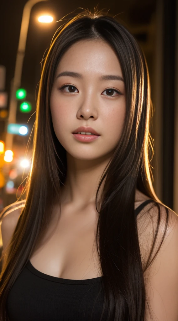 1 malay teenage girl ,  shy, medium portrait shot , watery  eyes , light glowing particles, big breast, red light bokeh background, proportional body,naked