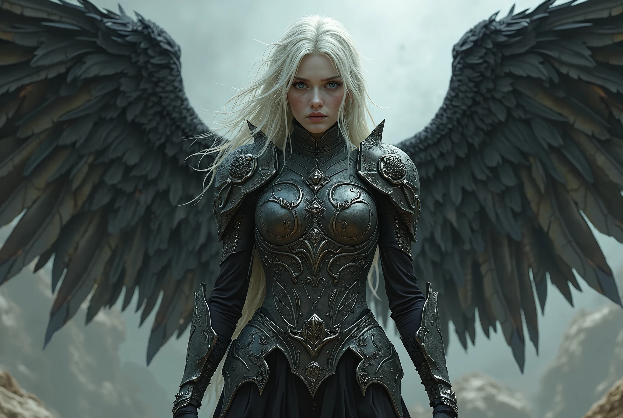 morning star archangel master lucifer,REAL - style image of a woman with a dark sword in a field, cyberpunk art inspired by Leng Mei, cgsociety contest winner, fantasy art, beautiful Mistresses angel girl, angel knight girl, as a mystical valkyrie, battle angel, angel in sexy bondage garter strap, mechanized valkyrie girl, unreal engine 4k wallpaper, wraith from apex legends, epic divine angel  wings