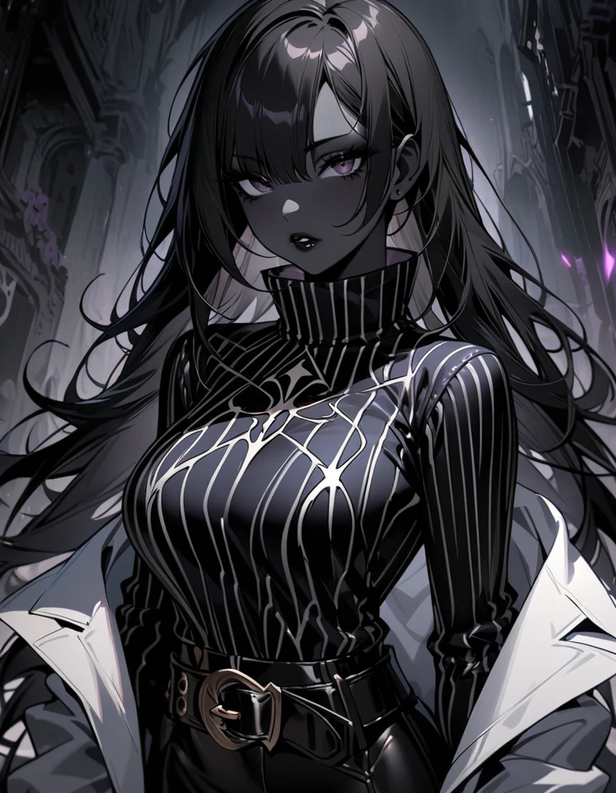A long black hair girl, sitting on bed, wears student uniform, short skirt, luxury bedroom, detailed background, half-closed eyes, sharp eyes, keen eyes, slanted eyes, siren eyes, black eyes, (contemptuous), (judging), evil eyes, glossy lips, unbothered expression, judging expression, (judging), (arrogant), arrogant expression, evil girl, mean girl, villian, villianess, (elegant), (sexy), (devine), (brilliant), (splendid), tall, (mature), mature face, long face, mature body, rich lady, young lady, smart, honor student, top student, stunning, beautiful, aethereal, (1girl), full body, nipples, ( luxury bedroom), soft light, detailed(glow and shadow), cinematic lighting, highest quality, extremely detailed, masterpiece