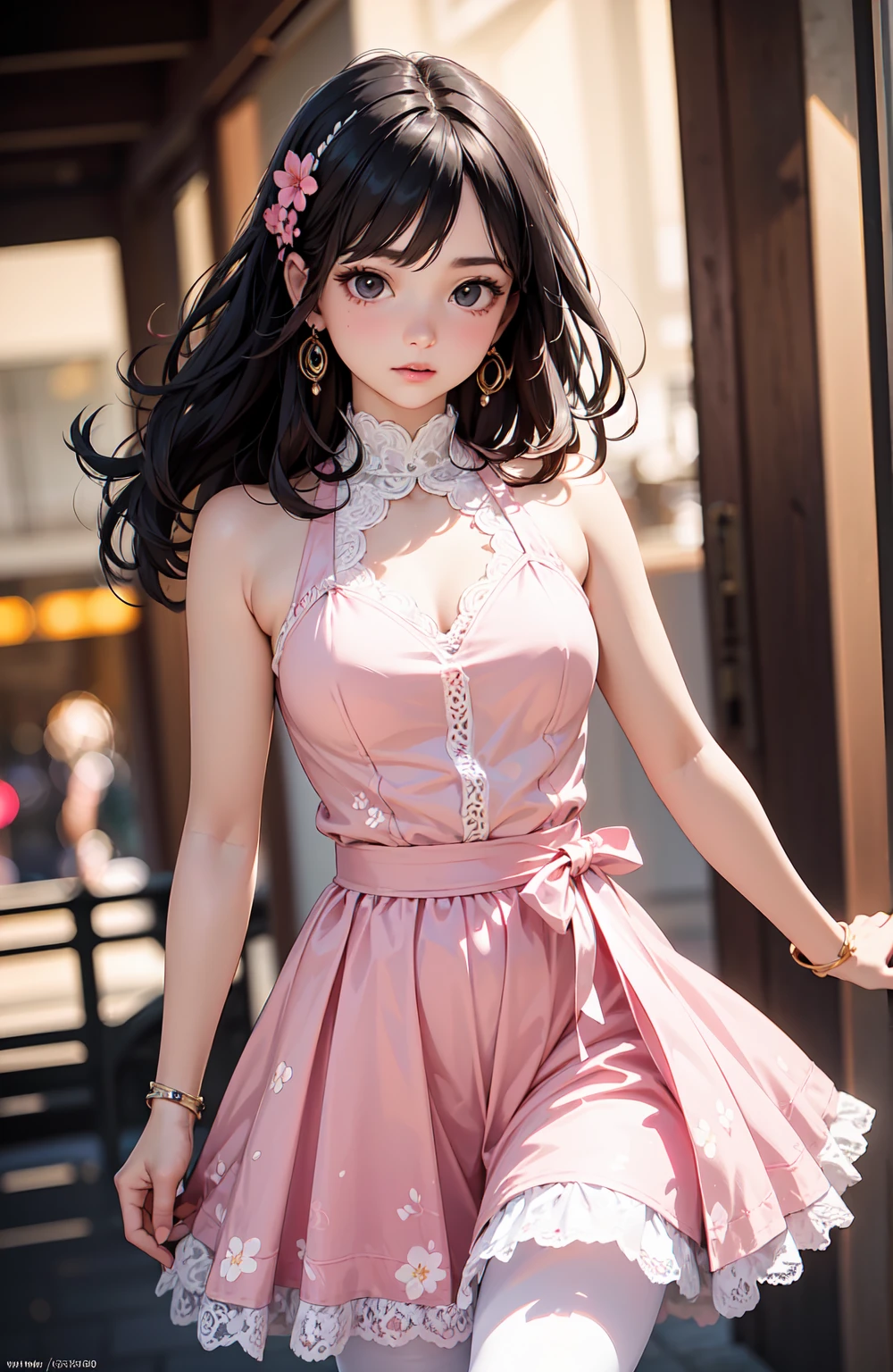 dynamic lighting, A Barbie princess wearing a lovely pink dress, bright, morning light, ((barbie interior design)), (cute:1.3), (pale skin:1.1), (soft smiling:1.1), detailed face, by ilya kuvshinov, nina masic, sharp focus, natural lighting, subsurface scattering, beautiful scene is brought to life, blending, cinematic lighting, retina, anatomically correct, textured skin, award winning