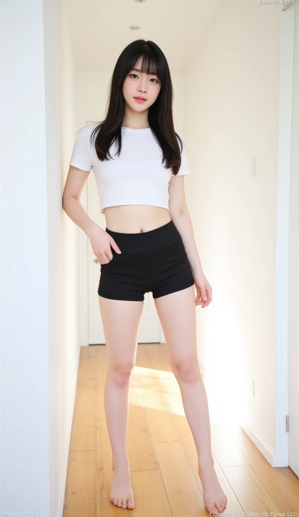 , twinsies、The ultra-detailliert, (A hem full flared shorts), (Oversized T-shirt with excess fabric when tucked into a shorts), (white strapless DRESS), (Skirt full thigh), (knee-length outfit), ((full-body standing image)), (cotton spaghetti-strap top), (white sneakers), (a pair of white leather boots, highly detailed boots), (32K,1 20-year-old girl, The light from the rear room is backlit, Ray traching), (top meets shorts), (bare arms), (bare shoulder), (A hem full flared shorts, (upper breasts are firm), (short upper chest), (full breasts), (shorts), (large knee), (large shin), (black shorts), (black shorts), (black shorts), (black shorts), (black shorts), (black shorts), (black shorts), (black shorts), (Breasts tilting towards the upper chest :1.5), (a girl pretty girl with perfect figure), (big buttocks), (large buttocks), (lightweight shorts), (lightweight shorts), (lightweight shorts), (lightweight shorts), (lightweight shorts), (lightweight shorts), (lightweight shorts), (lightweight shorts), (lightweight shorts), (lightweight shorts), (lightweight shorts), (lightweight shorts), (top meets shorts), (top meets shorts), (top meets shorts), (top meets shorts), (top meets shorts)