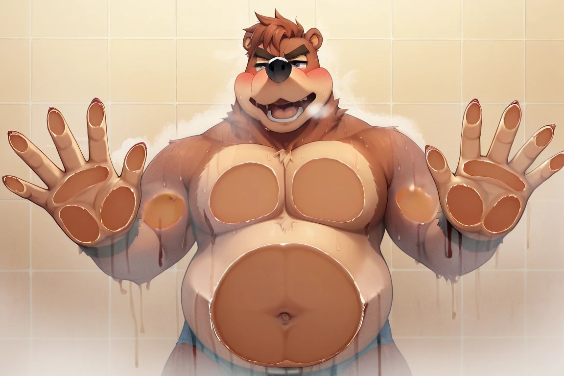 Drops of water coming out of the shower very strongly and wetting the character, he is taking a shower in the bathroom, is Chubby, loaded, plump, immense, morbid, extremely thick thighs, he's naked, Despido, sem nenhuma roupa, not wearing clothes, pulseiras de couro, water falling from the shower, your body is completely very wet and full of soap suds, He is holding the gigantic phallus, he is taking a shower in the bathroom, flooded with water, wetting the character in the bath
, corpo parcialmente coberto com espuma do shampoo, steam in dog medium height. Fotografia de corpo completo foto de corpo
inteiro, He's elegant, zebra, Alce, ((( he is a teddy bear with many scars on his body ))), javali, , ounce, coelho, gato, Pitbull, pato, rato, porco, (((. Muita espuma no corpo, espumante no corpo todo))), sentindo prazer, having ejaculation, sentindo imenso orgasmos, se masturbando no banho. Feeling the penis or testicle,