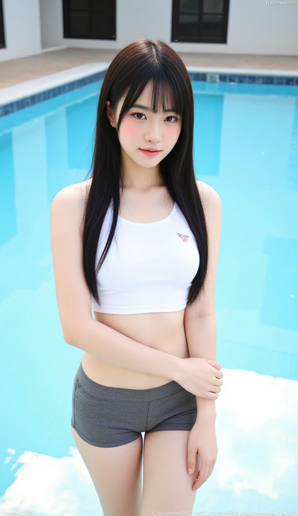 hight resolution、high-level image quality、in 8K、Real live-action、生a picturegraphy、top-quality、masterpiece、超hight resolution、生a picture、ren、Beautiful fece、masutepiece、((Obscene content))、For adults、charm of 、absurderes、((((10yaers old))))、((((Japan elementary school students))))、Japan Girl、((with round face))、((Tanuki face))、Cute little face、((Glowing face))、((((Flushed cheeks))))、(((((Shy laughter)))))、A little clumsy face、de pele branca、、Smaller chest、kne、 thighs thighs thighs thighs、独奏、fullllbody、Very nice、((透けているSchool swim wear))、、 Pleated skirt、((Pubic area))、(Mansuji)、((ダークブルーのSchool swim wear))、、crawling、(Photorealsitic:1.37)、Photon mapping、Realistic、Radio City、Physically Based Rendering、depth of field rally background、a picture、(((a junior idol in Japan)))、Sparkling eyes、shiny lip、too bright natural light、The Bright Sun、Too bright sunlight、Looking at the camera、Sitting by the pool、((School swim wear))、all-fours、crawl、Outside the field、teatsでてる、teats、, (Small, Flat, Small)
