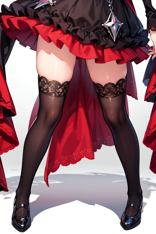 ((best quality)), ((masterpiece)), (detailed), 1girl, Character design, female, dynamic poses, long white grey hair, grey white eyes, very skinny, detailed, best quality, no accesoires around the neck, no shoes, prominent collarbones, skinny arms, flat stomach, visible hip bones, full body, blank white background, plain background, white background, red and white clothing, Bloodborne inspired, occult aesthetic, occult, detailed and intricate steampunk and detailed gothic, NSFW, Very dramatic and cinematic lighting, cosmic horror, grim-dark, side-lighting, perfect face, NSFW, Fluttering lace flared long knee length dress with frilly petticoats, knee length dress, pleated petticoats, petticoats gothic, complex lace boots, side-lighting, gothic aesthetic, wielding a mighty sword with mechanical components, mandalas, small breasts, a fairy, various different types of insect wings, NSFW, full body, whole body, body, plain background, white background, blank background, no background, white background NSFW, chains, full body, whole body, head-to-toe NSFW