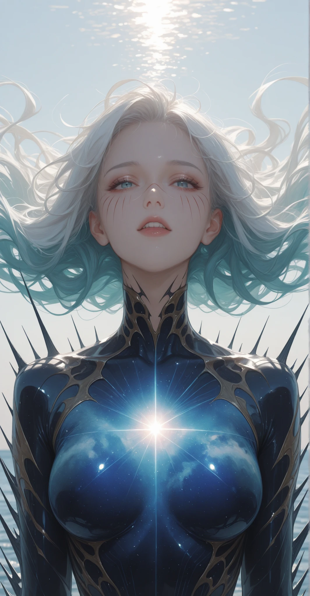 pure girl,white hair,divine aura,grey eyes,full body,<lora:offset_0.2:0.6>,(worst quality, low quality, normal quality, bad quality:1.1),lowres,(extra fingers, missing fingers:1.2),(poorly rendered hands:1.2),(mutation:1.1),deformed iris,deformed pupils,watermark,realistic,semi-realistic,missing arms,missing hands,