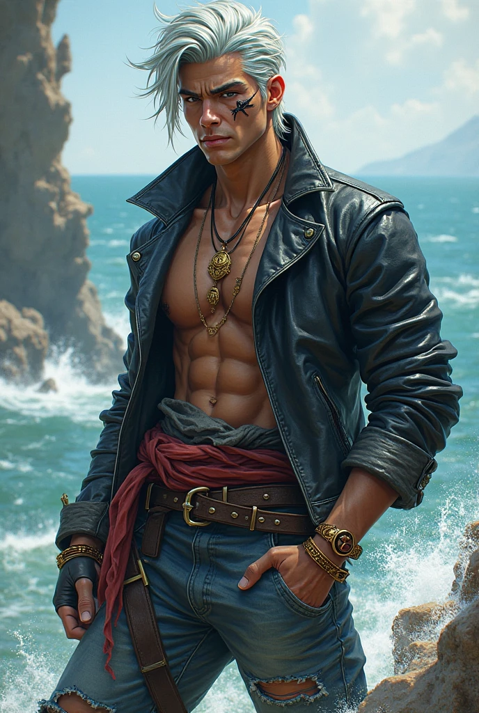 Create a character with the appearance of Ace from One Piece with the appearance of Cristiano Ronaldo