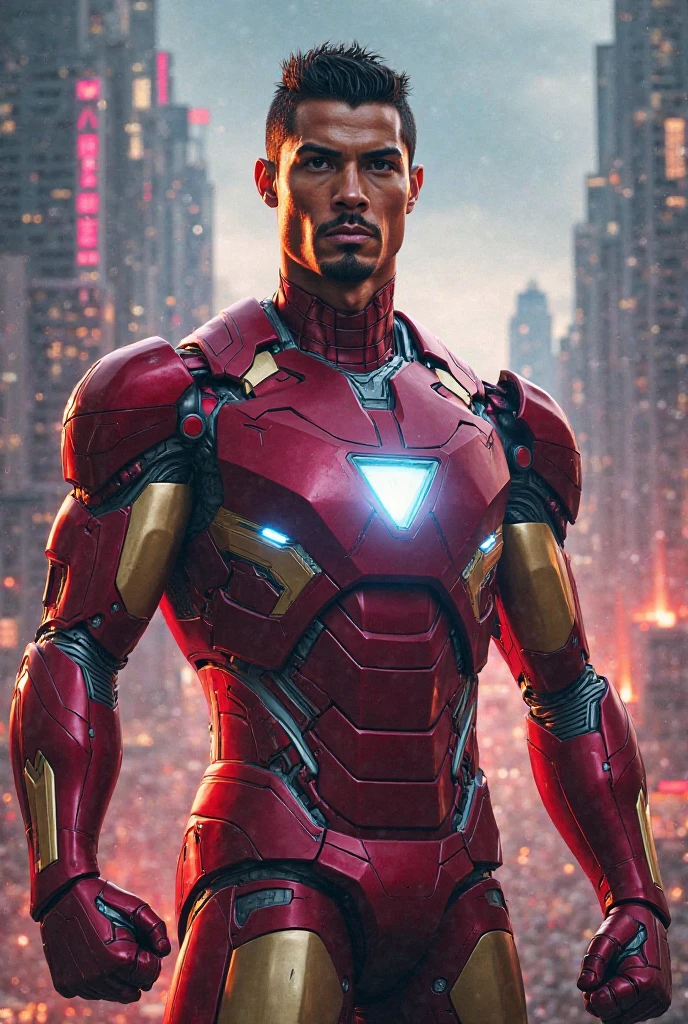 Cr7 wearing the iron man suit