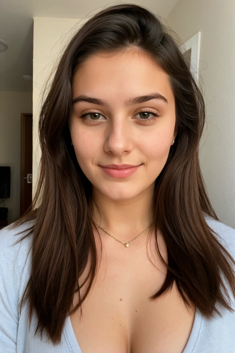 Una selfie de una mujer joven y bonita, Taken with iPhone camera