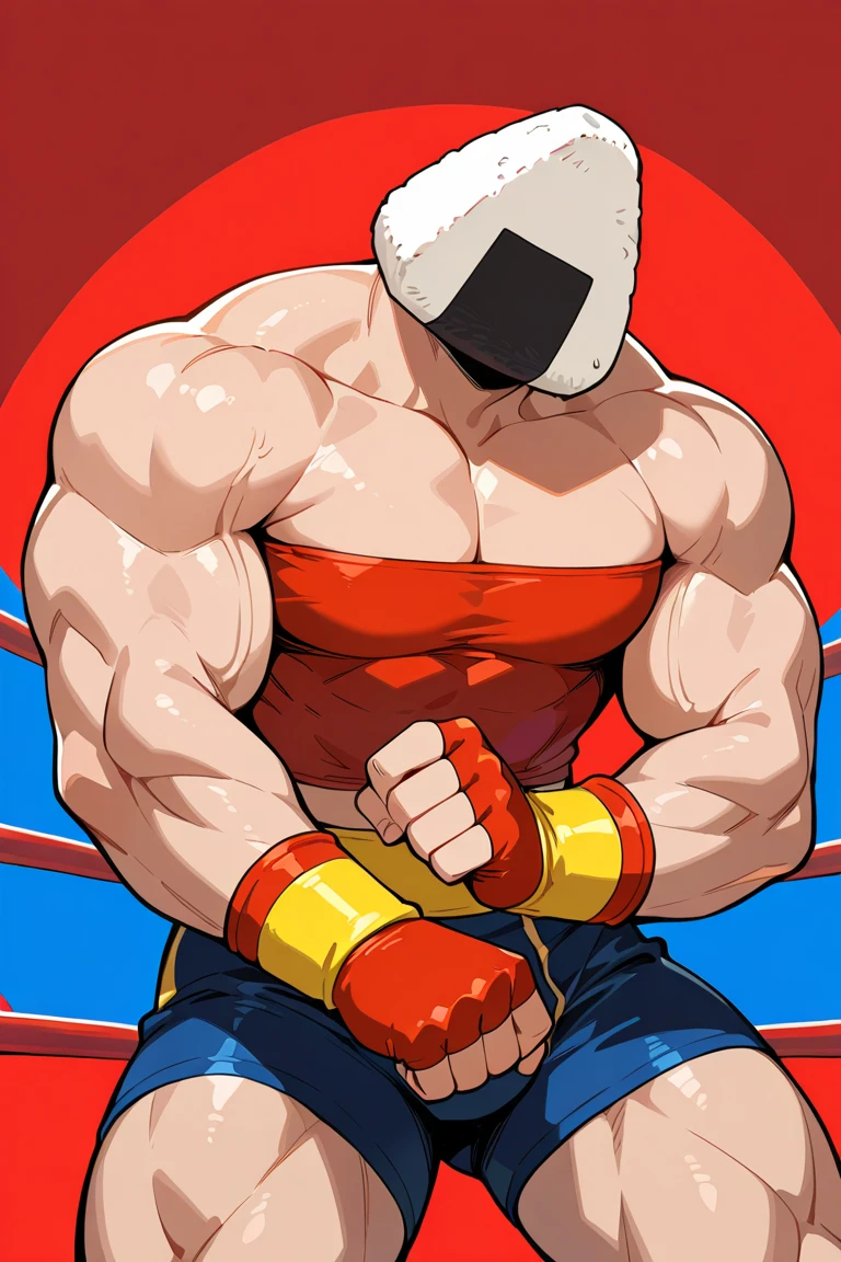 Muscular,Bomberman,White head、Pink ball hand