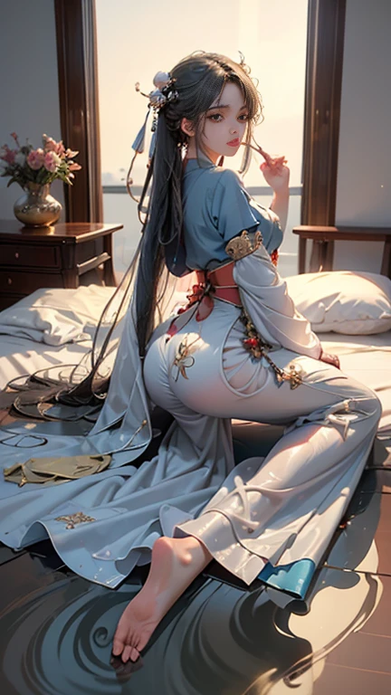 1 Looking at Airi Suzuki from behind who turns backwards on the bed in underwear and spreads her ass on all fours and looks at me shyly,
28 years old,
sexual expressions,
hyperreal,
High resolution,
16K、
All fours
ass exaggerated,
Kneel
open crotch,
spread the buttocks,
Looking back at the camera,
looking from behind the buttocks,
big,
sexy pose,
obedience
beautiful body,
Raise your hands,
bulging hips,
RAW photos,
arching spine,
disheveled white lace T-back,
I'm going to get from now on,
NTR